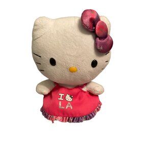TY BEANIE BABIES HELLO KITTY Los Angeles Dress with Red Bow 6" Plush Toy NEW